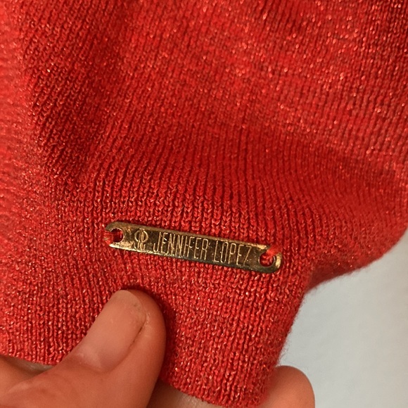 JENNIFER LOPEZ Orange light weight sweater size PXL - Picture 4 of 11